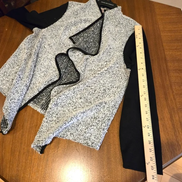 Roz & Ali Black& White Open Draped Cardigan Size XL - Picture 10 of 10